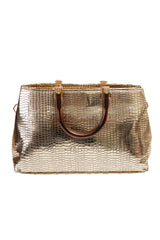 Metallic Gold Croc Tote