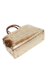 Metallic Gold Croc Tote