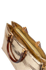 Metallic Gold Croc Tote