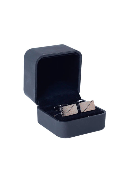 Textured Cufflinks with Gunmetal Finish