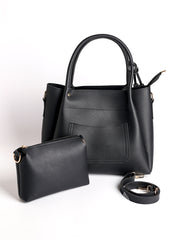 Soft Ivory Tote Black (2 Piece)