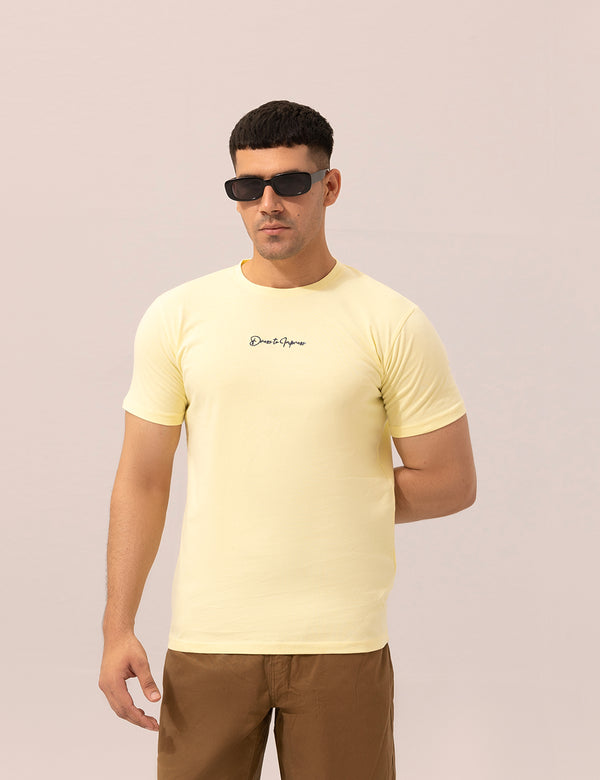 BASIC YELLOW CREW NECK T-SHIRT