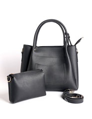 Soft Ivory Tote Black (2 Piece)