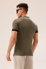 PLAIN OLIVE POLO SHIRT