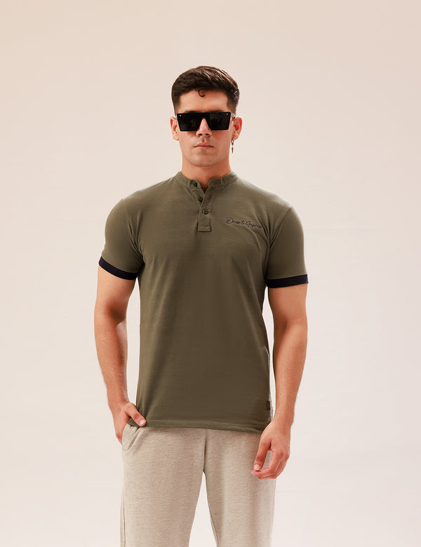 PLAIN OLIVE POLO SHIRT