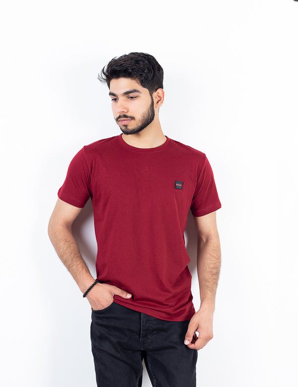 Basic Maroon Crew Neck T-Shirt