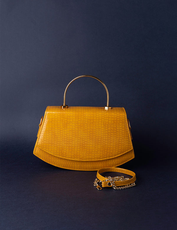 Curved Clutch Mustard yellow