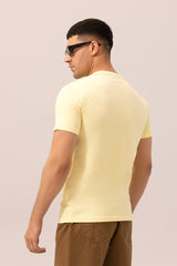 BASIC YELLOW CREW NECK T-SHIRT