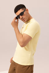 BASIC YELLOW CREW NECK T-SHIRT