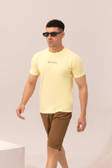 BASIC YELLOW CREW NECK T-SHIRT