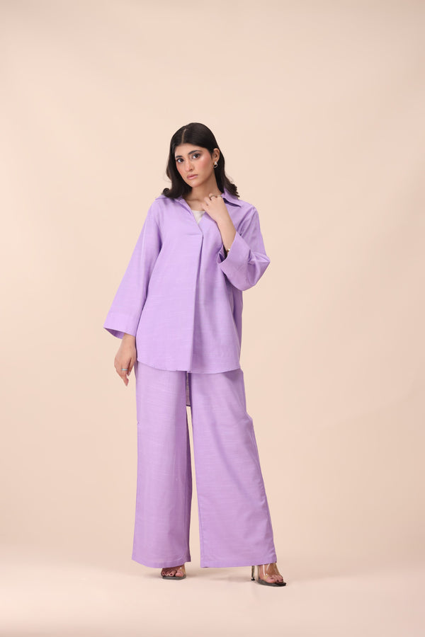 Lavender Purple Crepe Co-ord Set