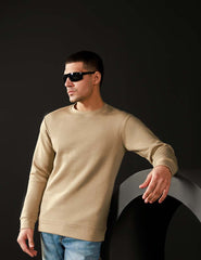 Beige Pullover Sweatshirt