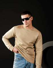 Beige Pullover Sweatshirt