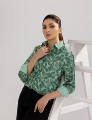 Sage Green Hawaiian Printed Women Shirt