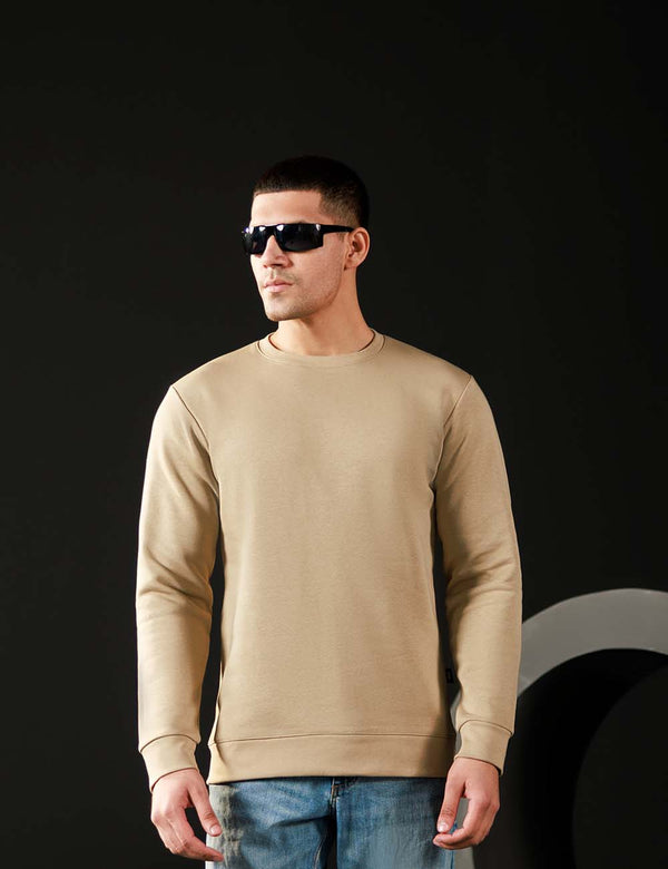 Beige Pullover Sweatshirt