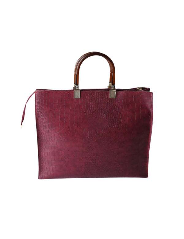 Elegance Tote Burgundy Bag