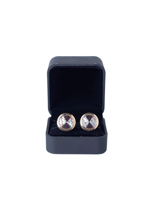 Gold and Silver Chevron Cufflinks