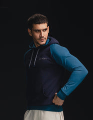 Two-Tone Navy and Teal Hoodie