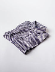 Navy Blue Gingham Casual Shirt