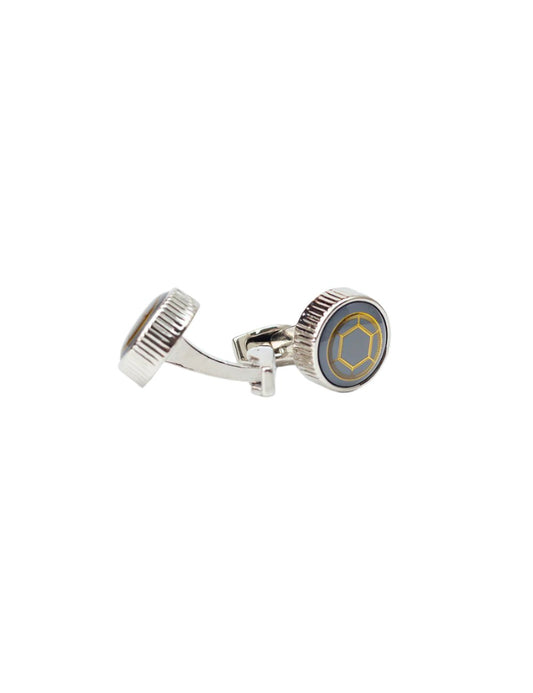 Sophisticated Silver Cufflinks with Hexagonal Design