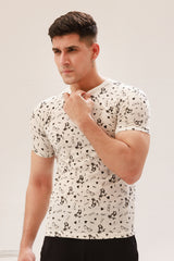 GREY ALL-OVER PRINTED T-SHIRT