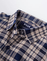 Navy Blue & White Checkered Casual Shirt