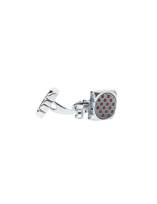 Modern Checkerboard Cufflinks in Silver