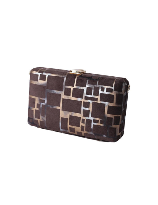 Cubic Mocha Charm Clutch