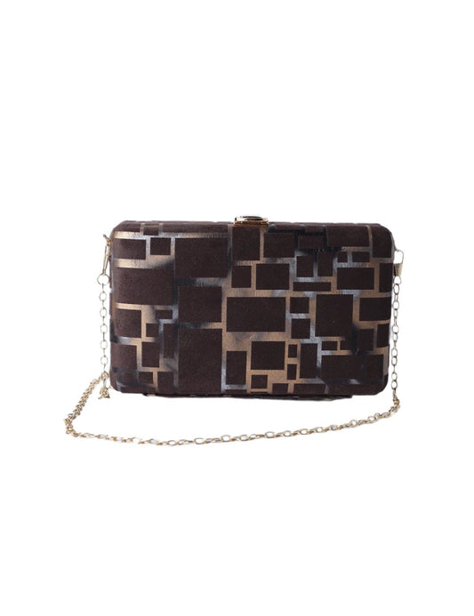 Cubic Mocha Charm Clutch