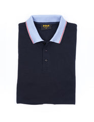 Navy Blue Contrast Tipping Polo Shirt