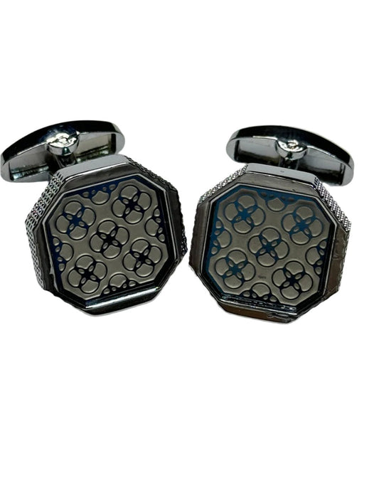 Knighthood Silver Octagon Cufflinks