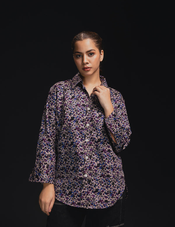 Abstract Floral Printed Shirt