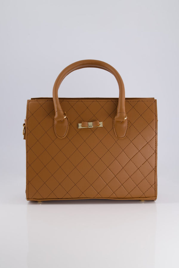 Quilted Tan Handbag