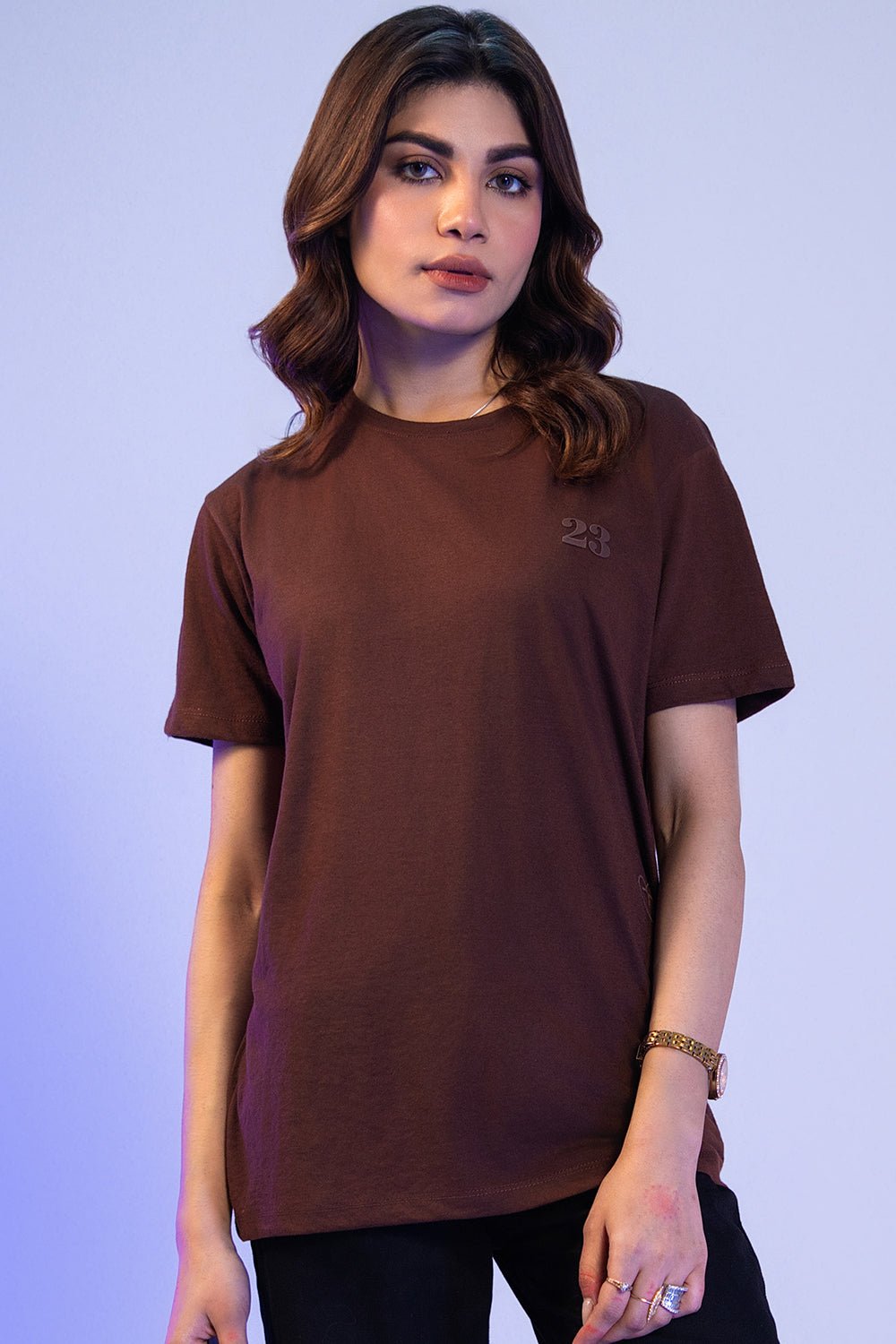 Basic Chocolate Brown Crew Neck T-shirt - MHW Clothing