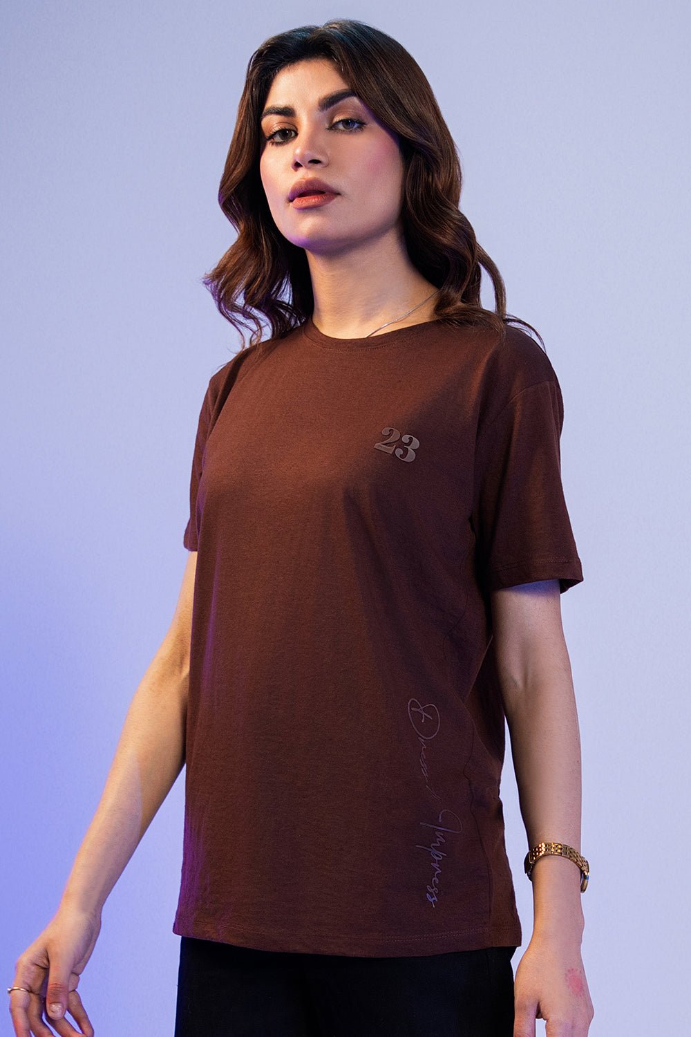 Basic Chocolate Brown Crew Neck T-shirt - MHW Clothing