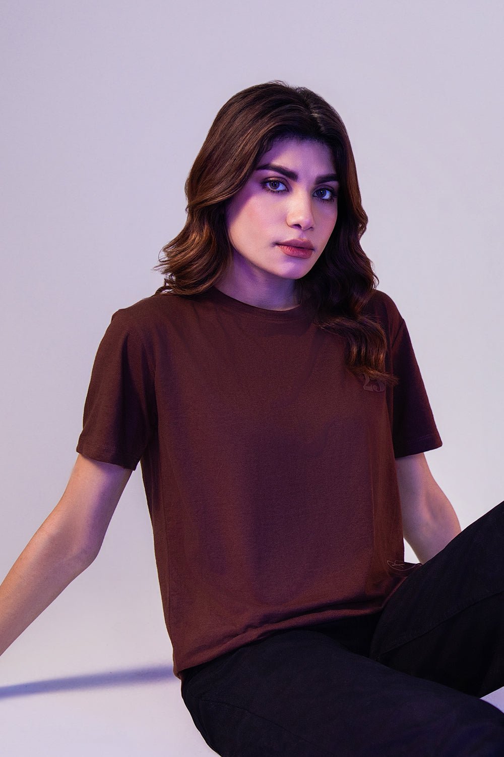 Basic Chocolate Brown Crew Neck T-shirt - MHW Clothing