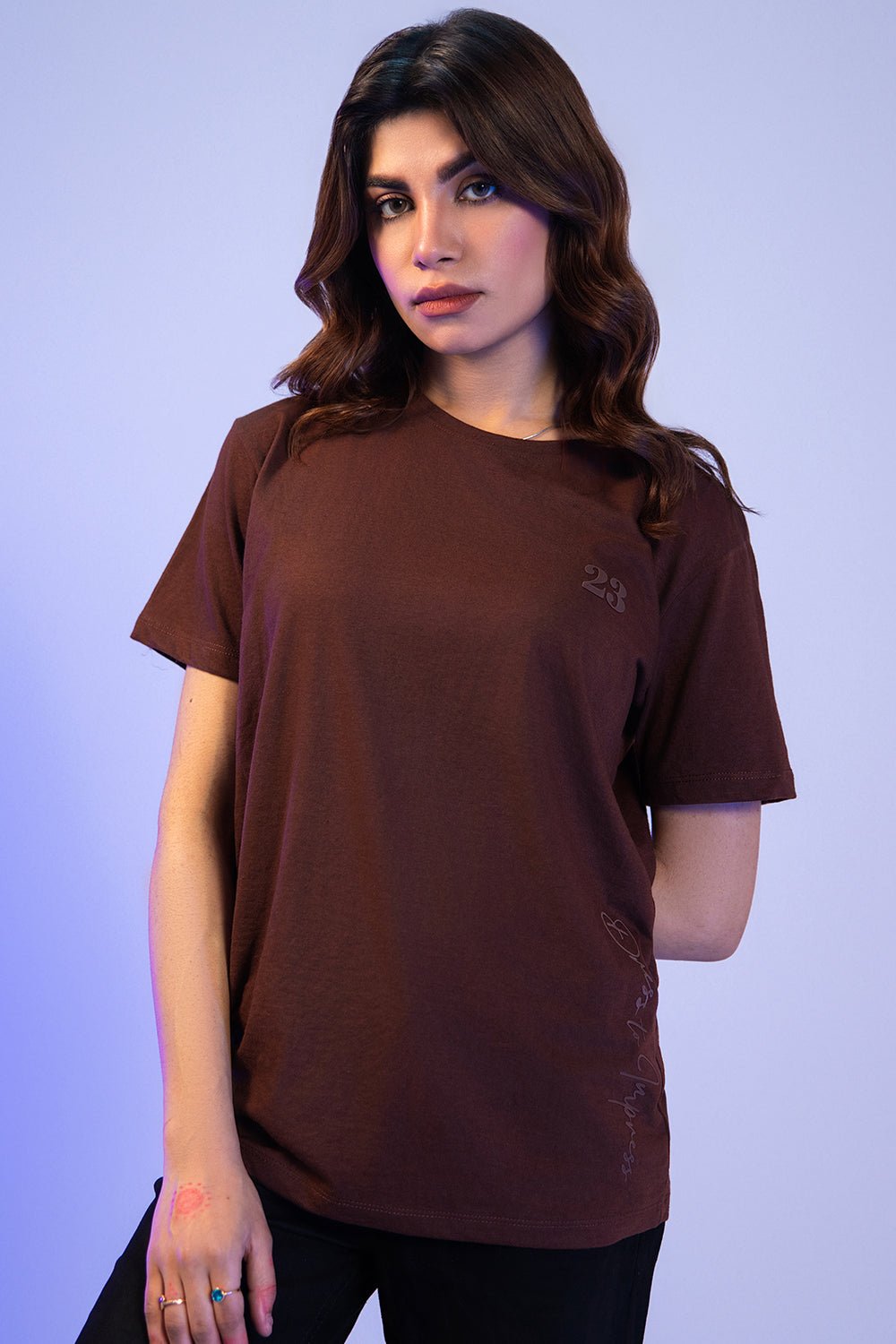 Basic Chocolate Brown Crew Neck T-shirt - MHW Clothing