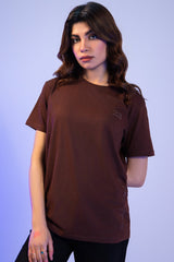 Basic Chocolate Brown Crew Neck T-shirt - MHW Clothing
