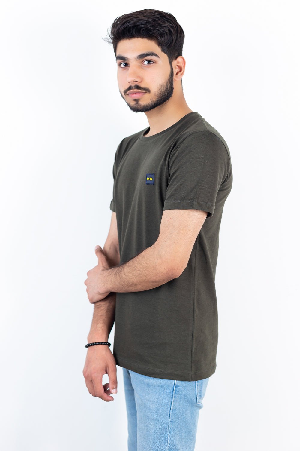 Basic Military Green Crew Neck T-Shirt - MHW Clothing