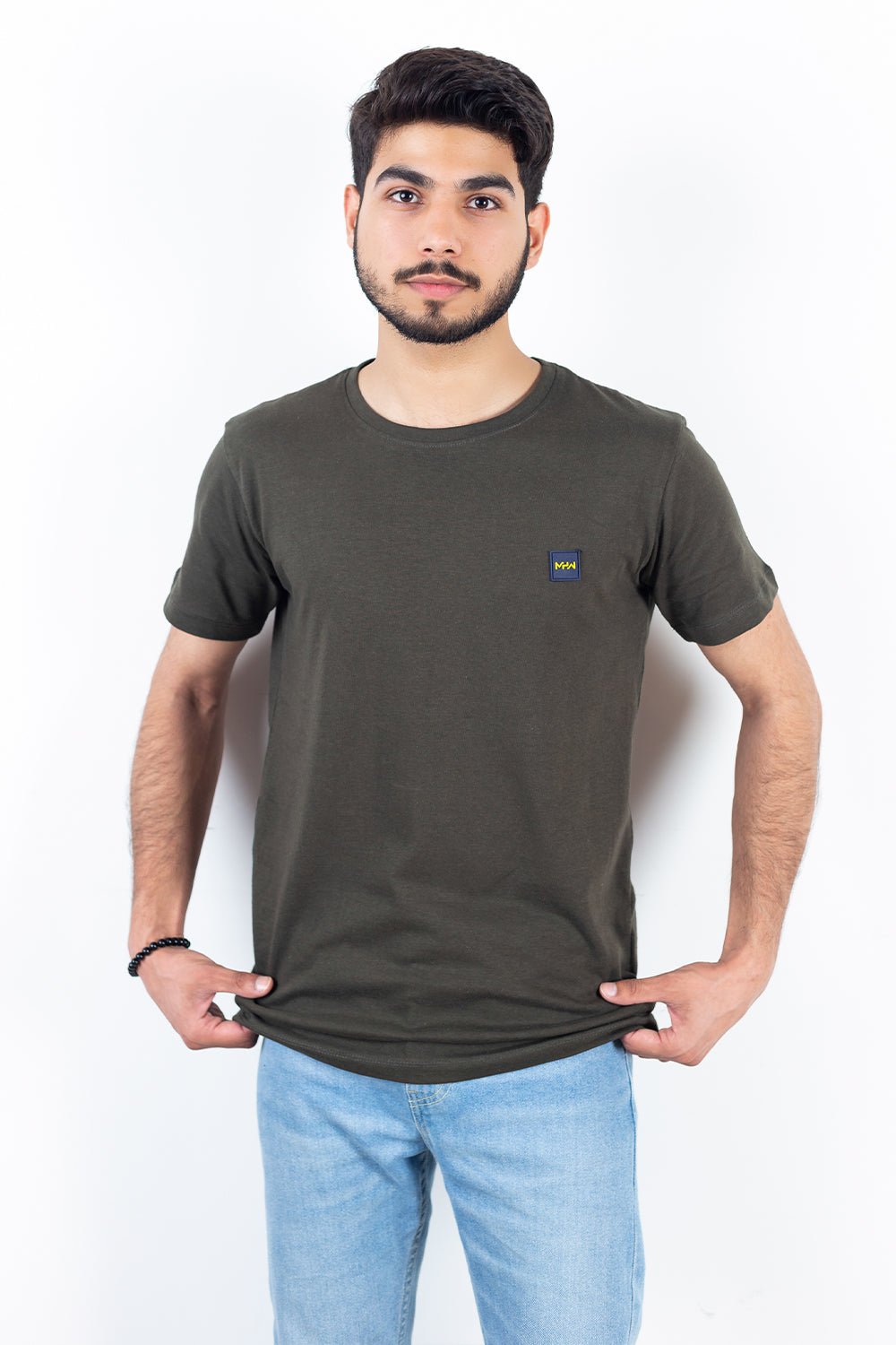 Basic Military Green Crew Neck T-Shirt - MHW Clothing