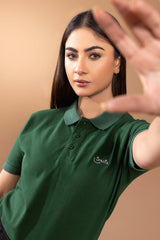 Bottle Green Women Polo Shirt - MHW Clothing