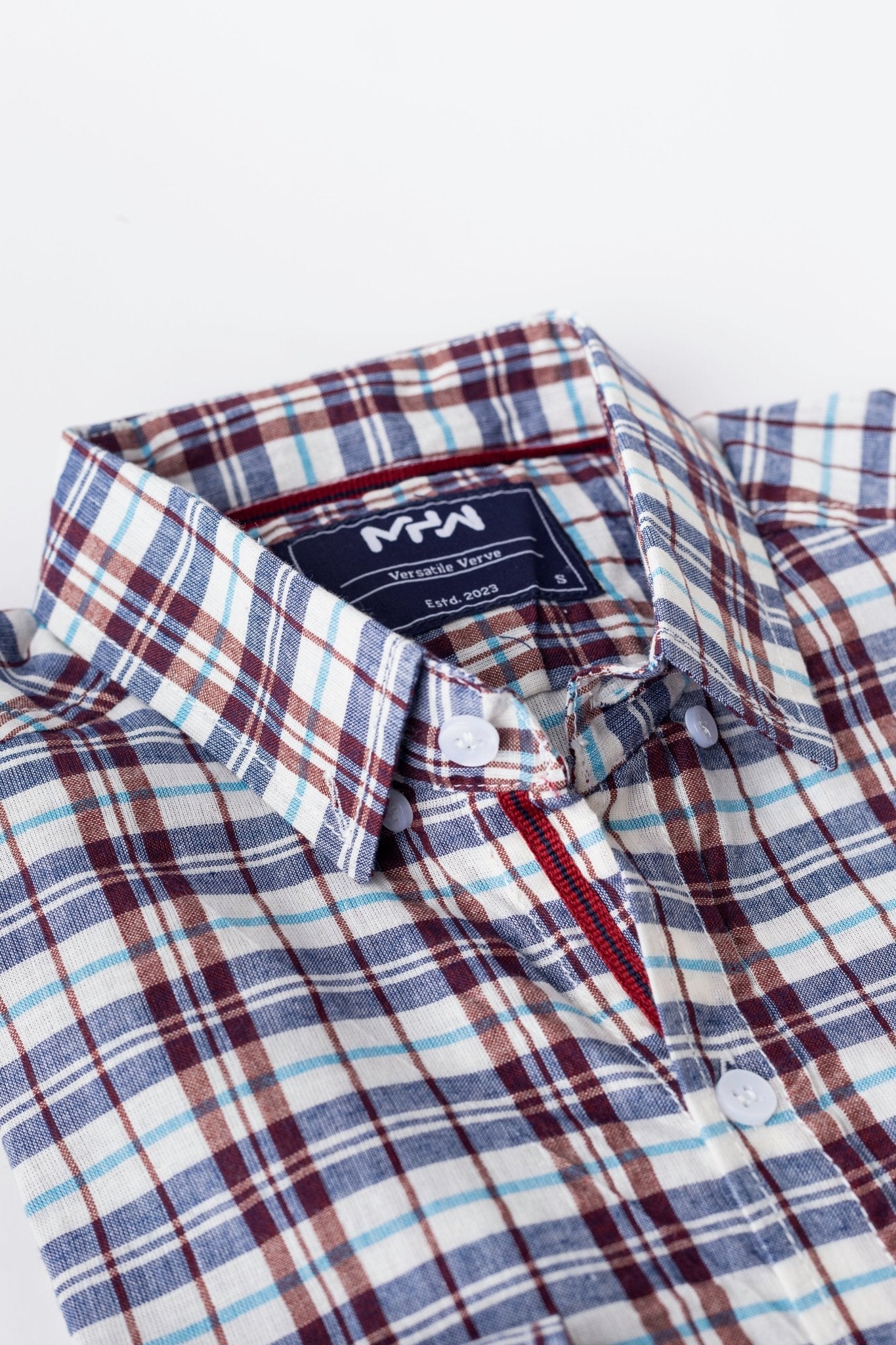 Brown & White Checkered Casual Shirt - MHW Clothing