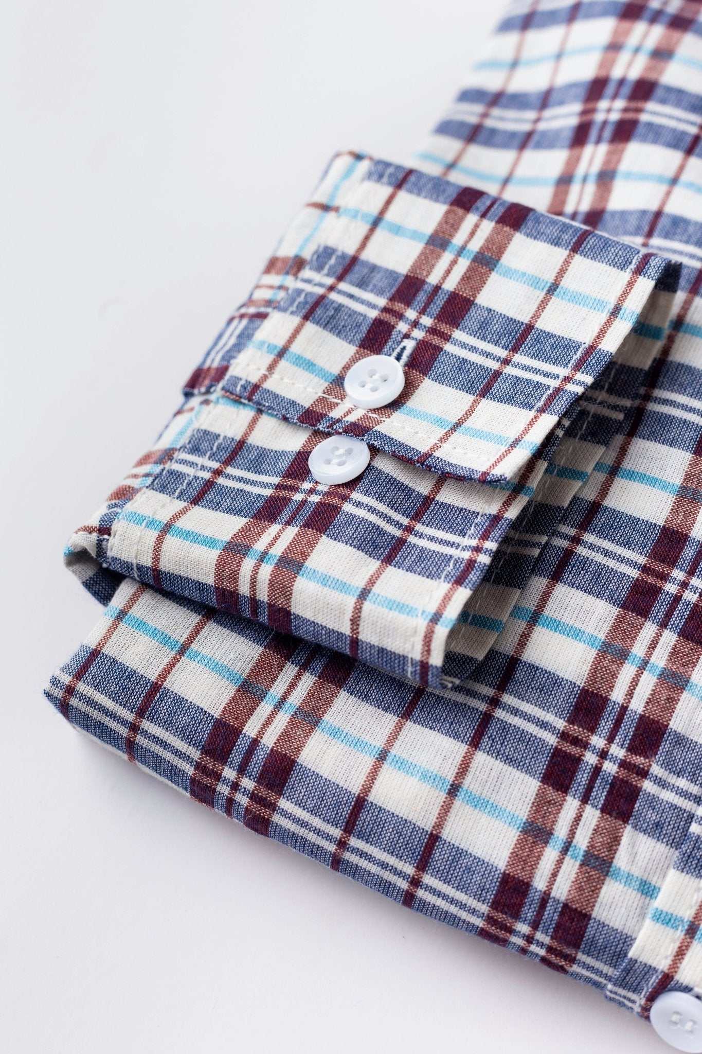 Brown & White Checkered Casual Shirt - MHW Clothing