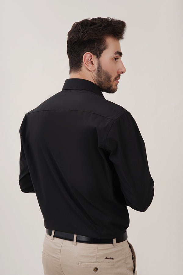 Classic Black Dress Shirt for Men - MHW Clothing