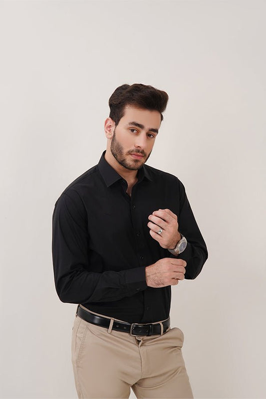 Classic Black Dress Shirt for Men - MHW Clothing