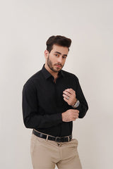 Classic Black Dress Shirt for Men - MHW Clothing