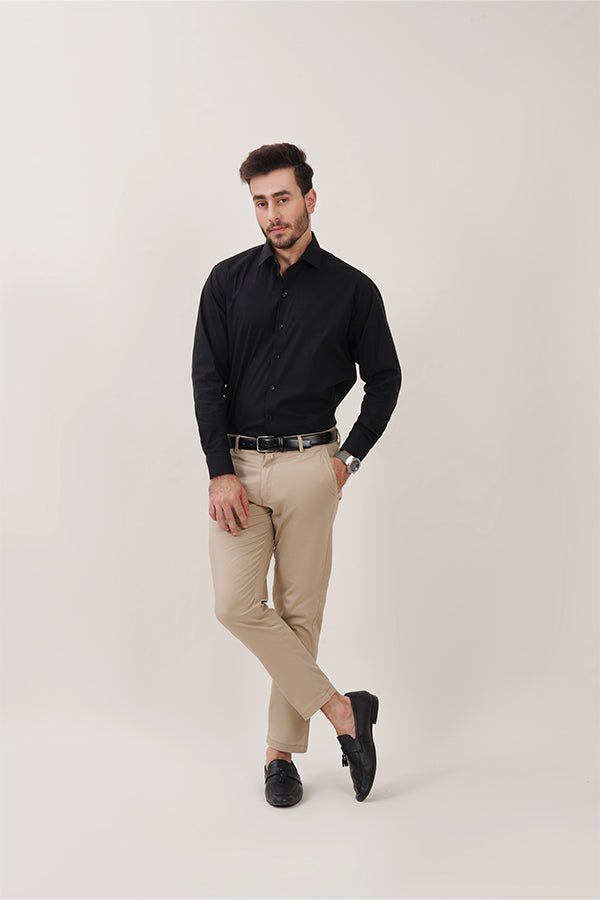 Classic Black Dress Shirt for Men - MHW Clothing