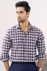 Classic Blue & White Checkered Shirt - MHW Clothing
