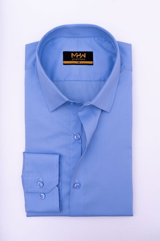 Classic Light Blue Dress Shirt for Men - MHW Clothing