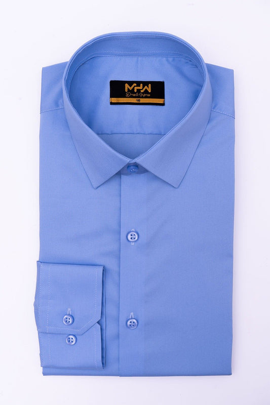 Classic Light Blue Dress Shirt for Men - MHW Clothing